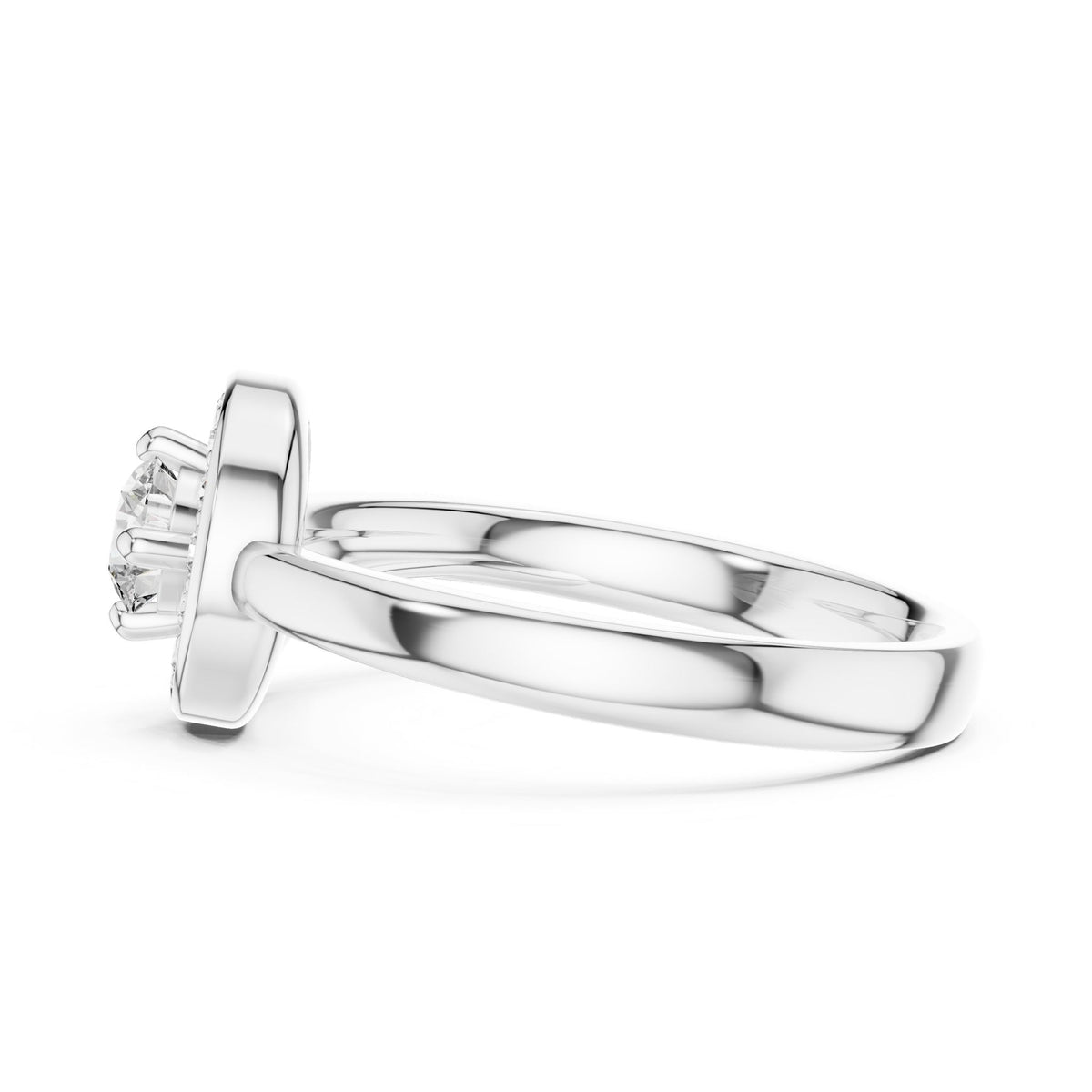 Round Halo Lab Grown Diamond Engagement Ring