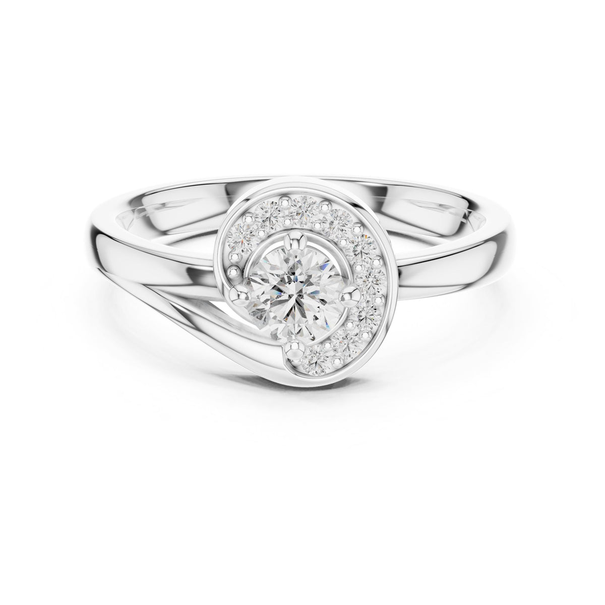 Round Halo Lab Grown Diamond Engagement Ring