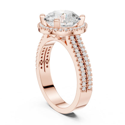 Round Halo Lab Grown Diamond Engagement Ring