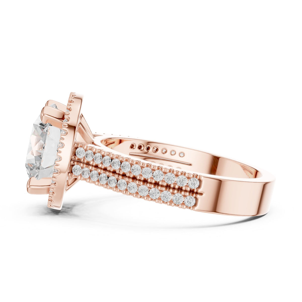 Round Halo Lab Grown Diamond Engagement Ring