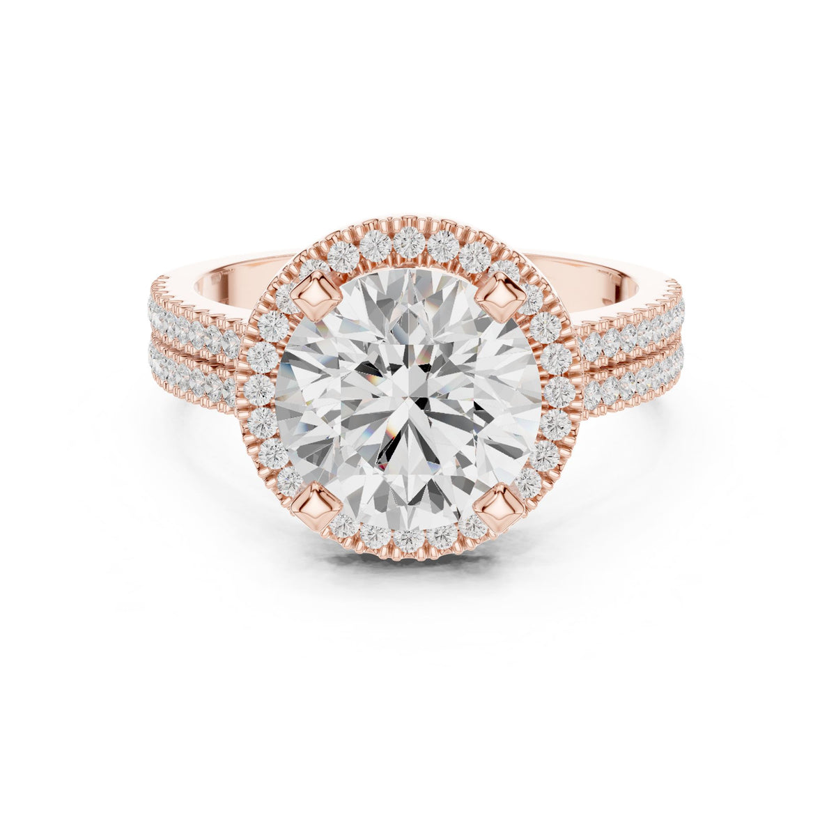 Round Halo Lab Grown Diamond Engagement Ring