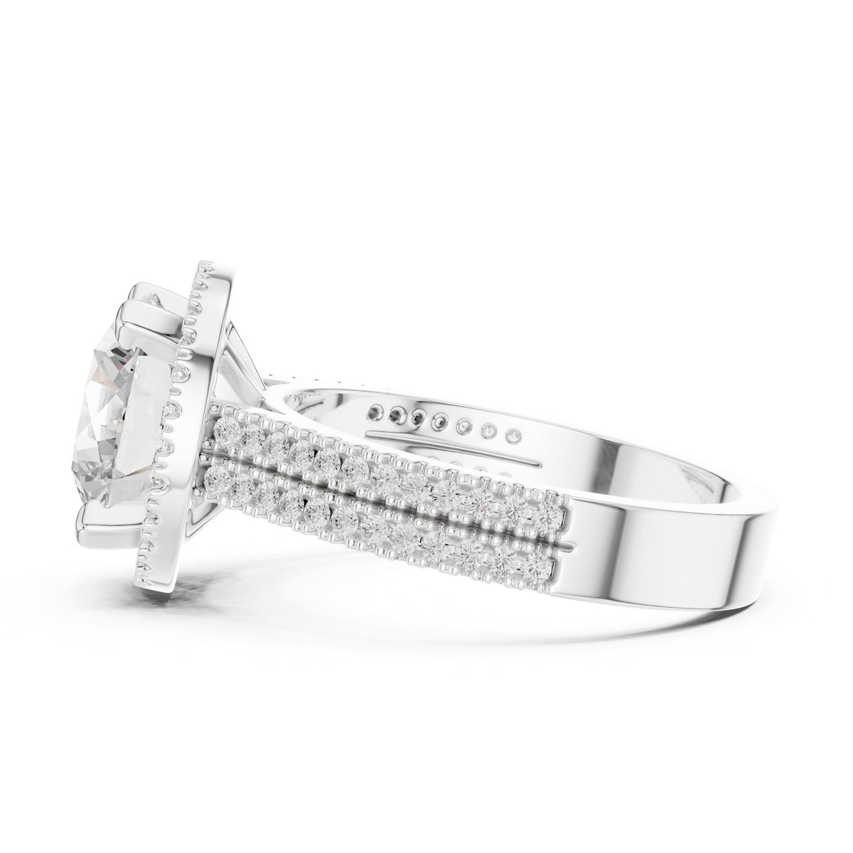 Round Halo Lab Grown Diamond Engagement Ring