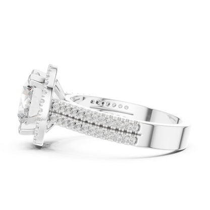 Round Halo Lab Grown Diamond Engagement Ring