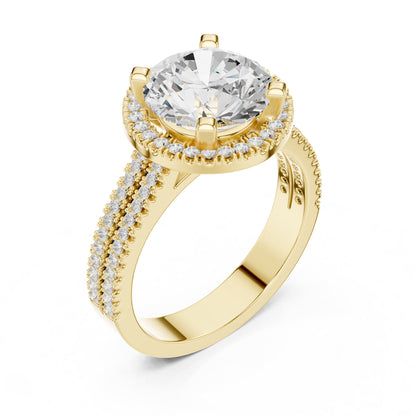 Round Halo Lab Grown Diamond Engagement Ring