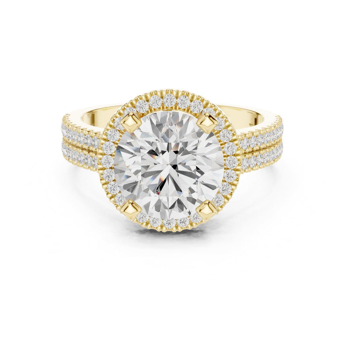 Round Halo Lab Grown Diamond Engagement Ring