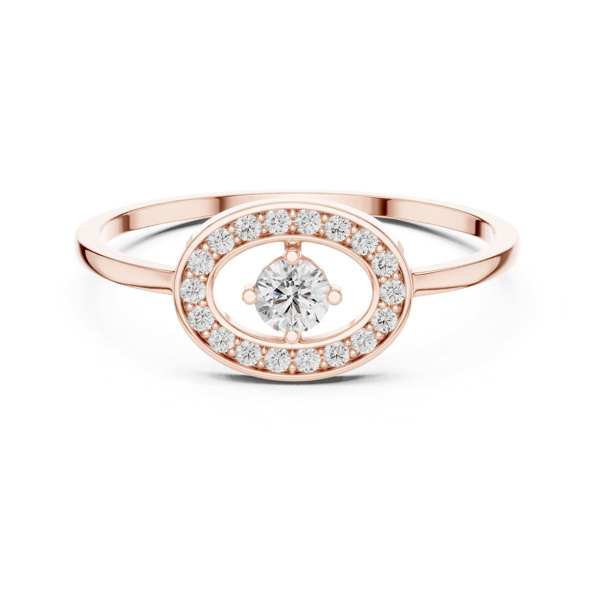Round Halo Lab Grown Diamond Engagement Ring