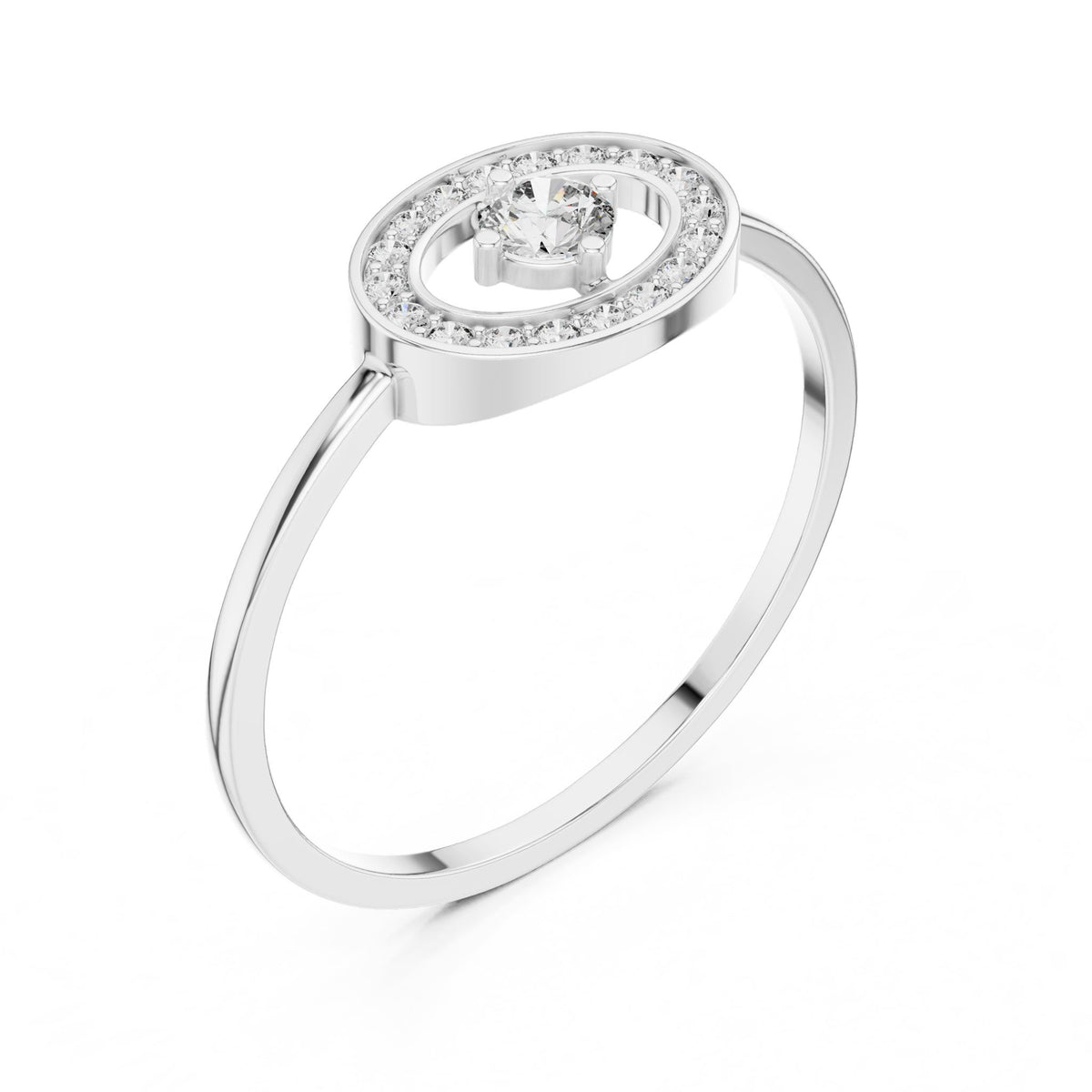 Round Halo Lab Grown Diamond Engagement Ring