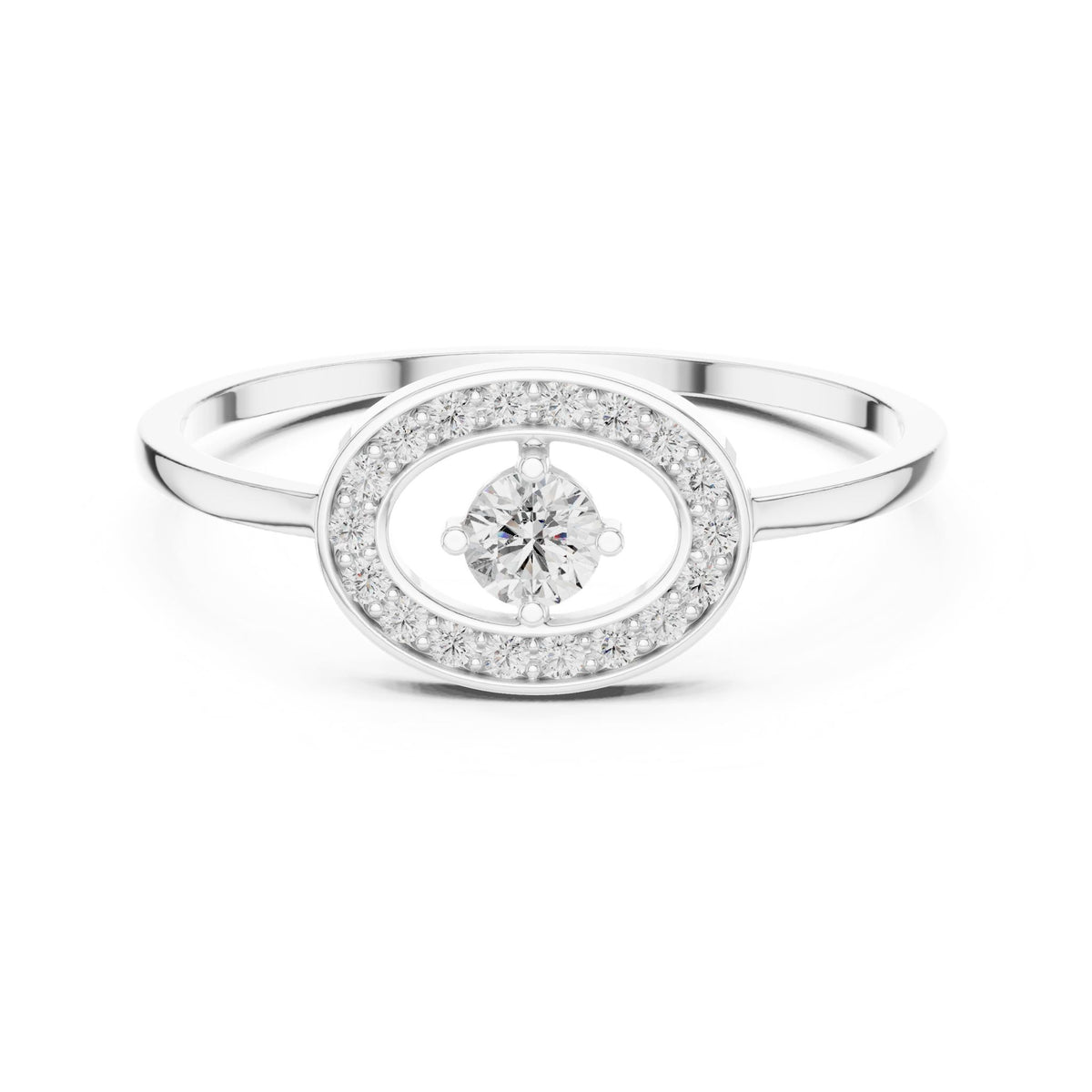 Round Halo Lab Grown Diamond Engagement Ring