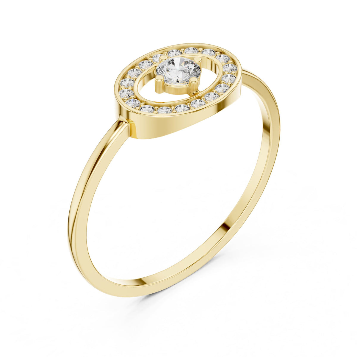 Round Halo Lab Grown Diamond Engagement Ring