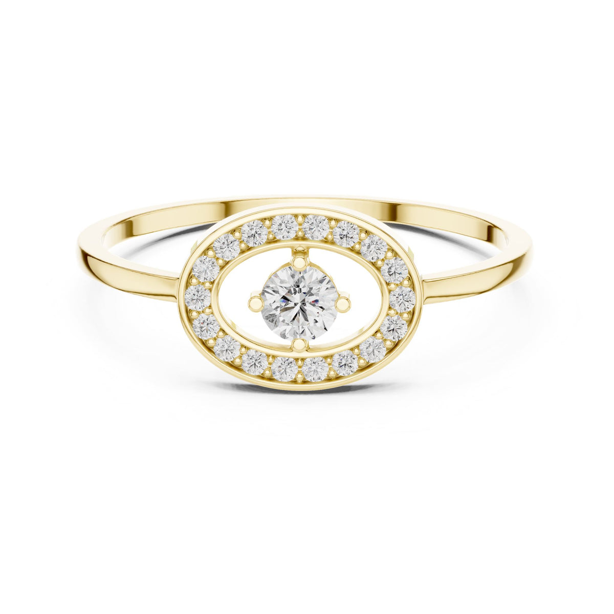 Round Halo Lab Grown Diamond Engagement Ring