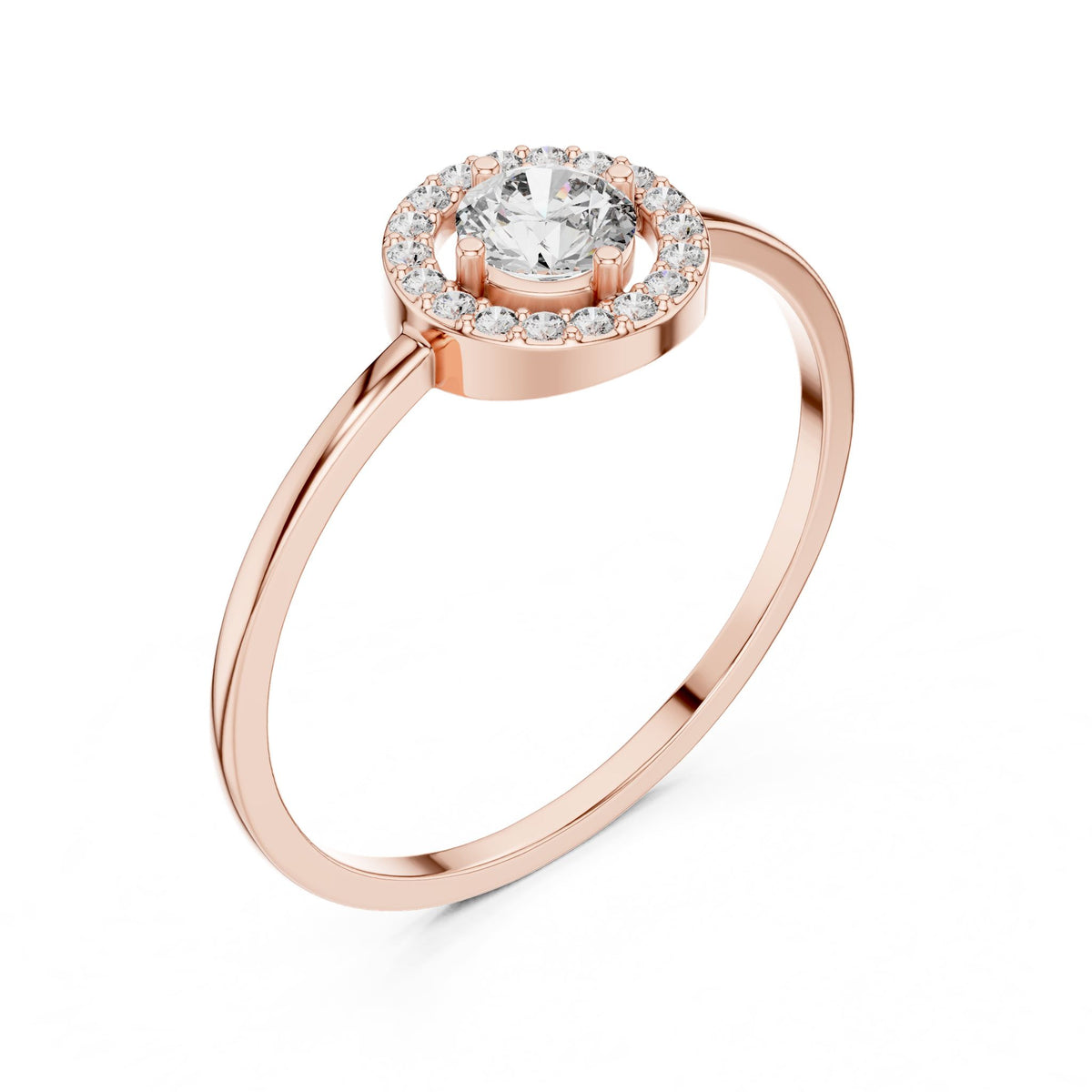 Round Halo Lab Grown Diamond Engagement Ring