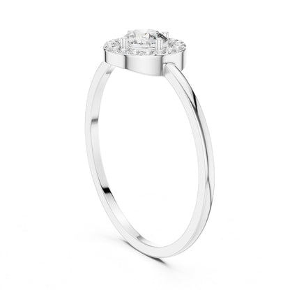 Round Halo Lab Grown Diamond Engagement Ring
