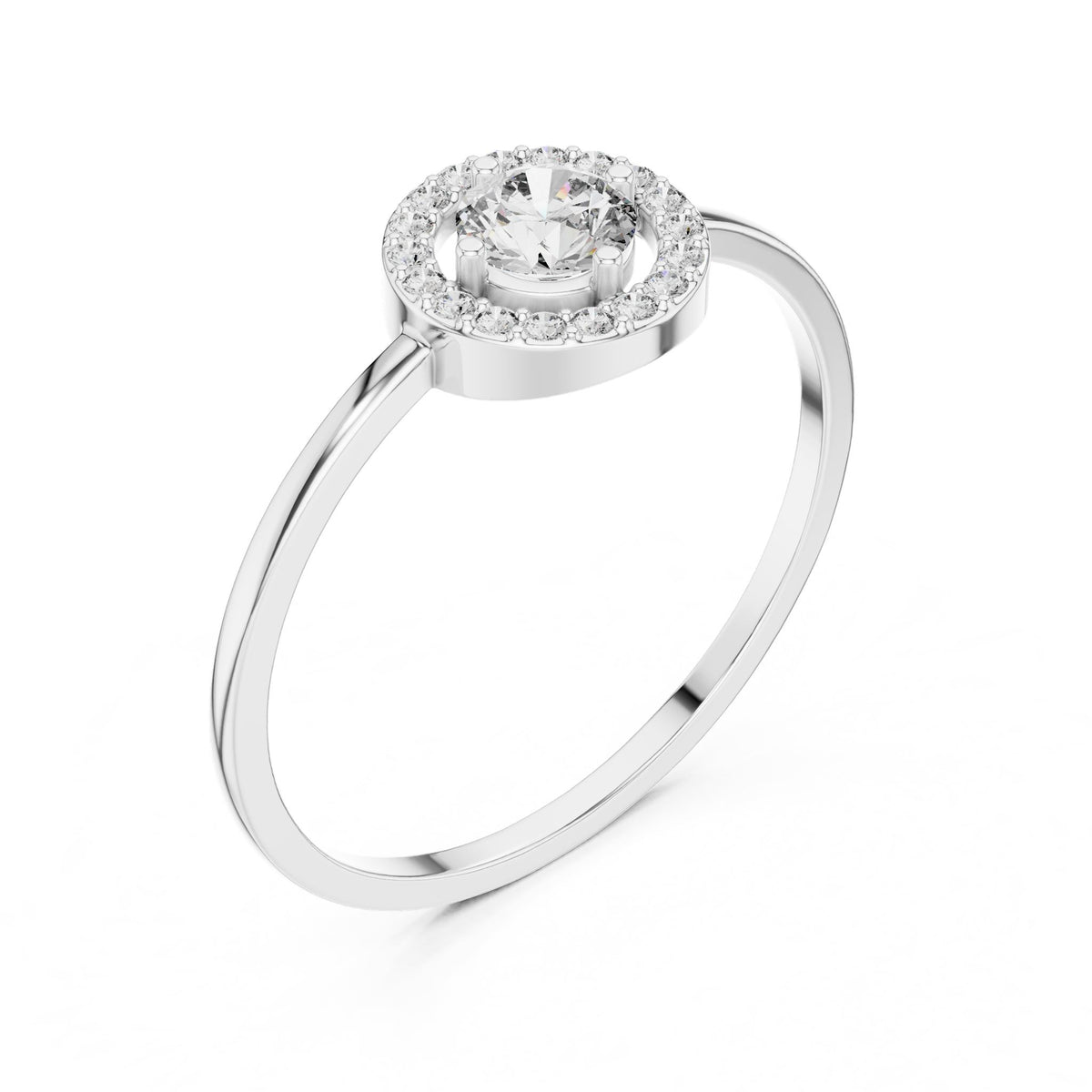 Round Halo Lab Grown Diamond Engagement Ring