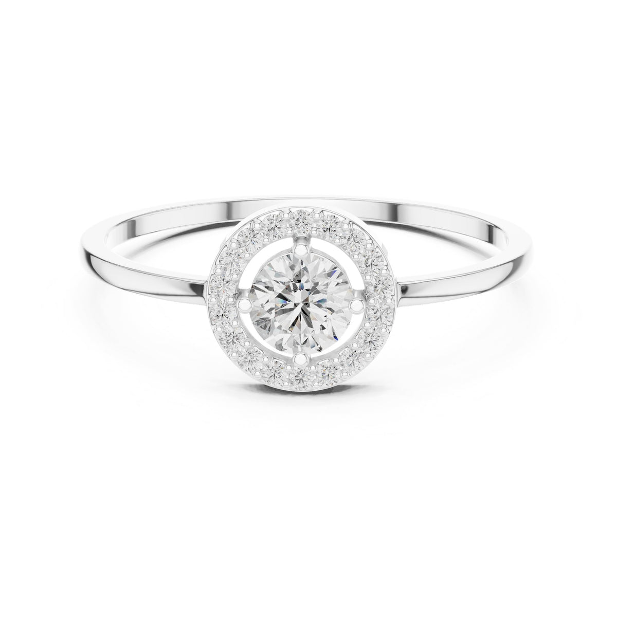 Round Halo Lab Grown Diamond Engagement Ring