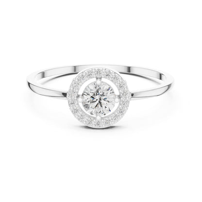 Round Halo Lab Grown Diamond Engagement Ring