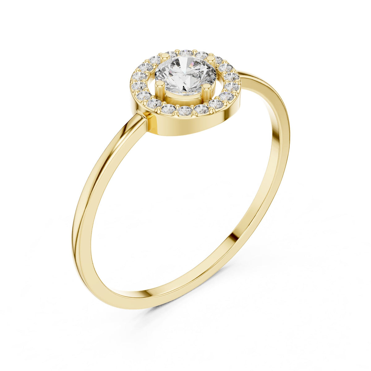 Round Halo Lab Grown Diamond Engagement Ring
