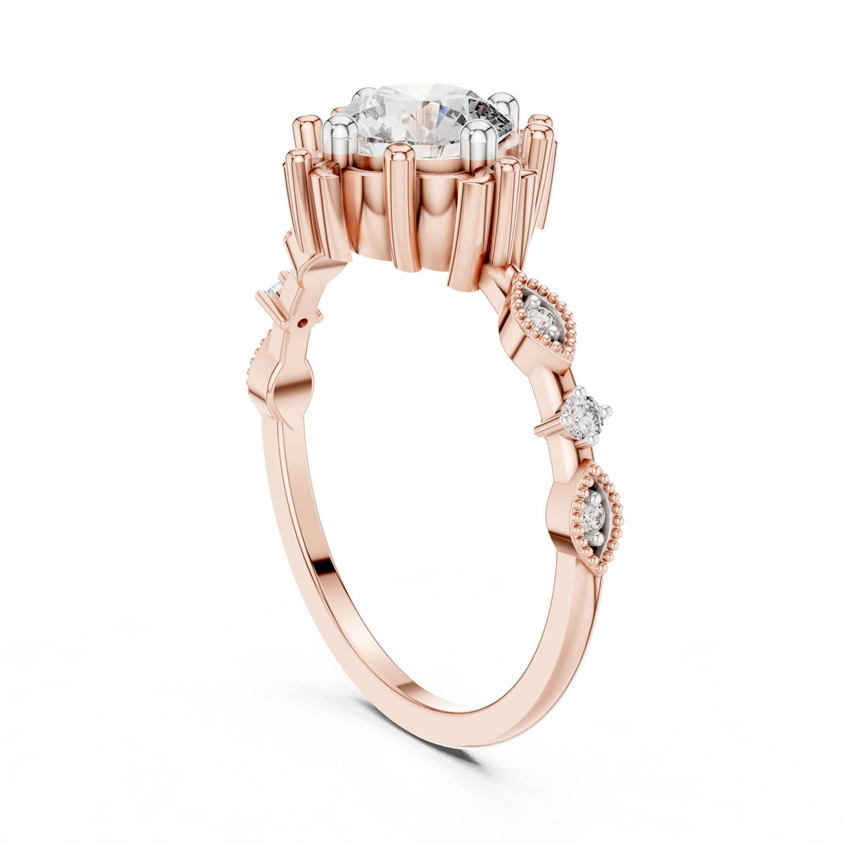 Round Halo Lab Grown Diamond Engagement Ring