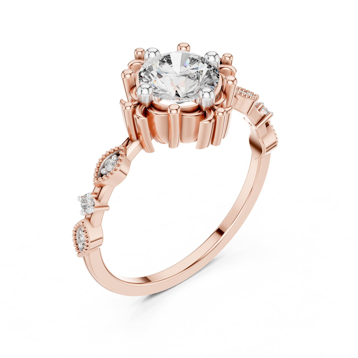 Round Halo Lab Grown Diamond Engagement Ring