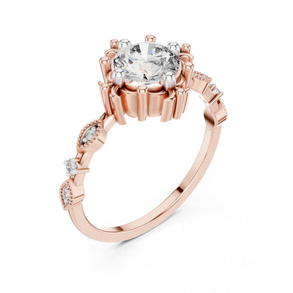 Round Halo Lab Grown Diamond Engagement Ring