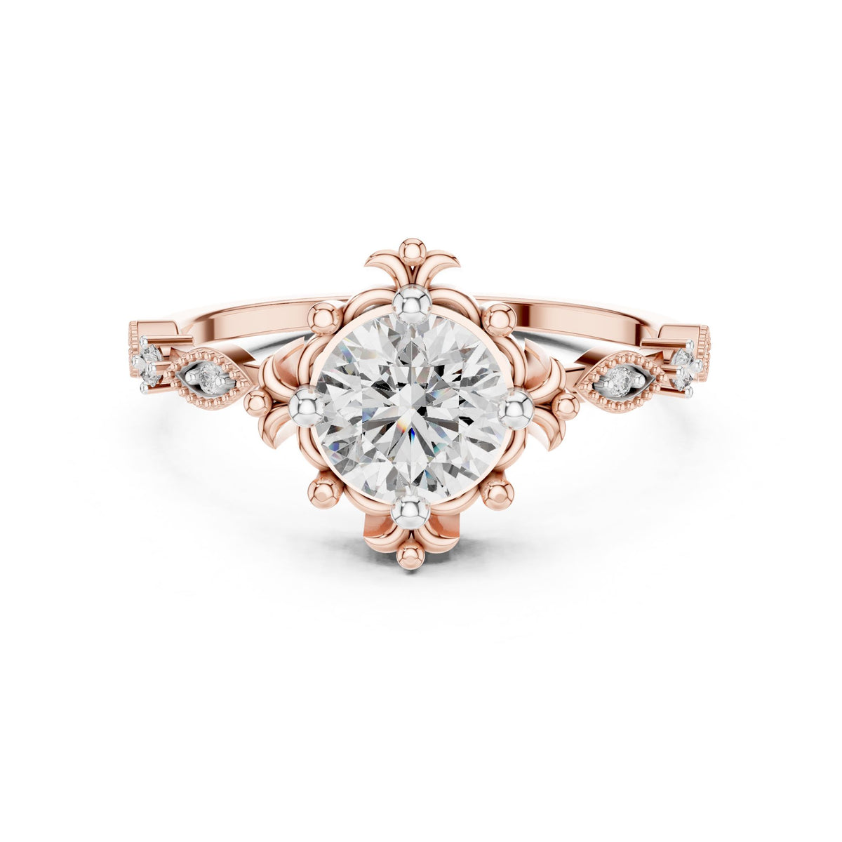 Round Halo Lab Grown Diamond Engagement Ring