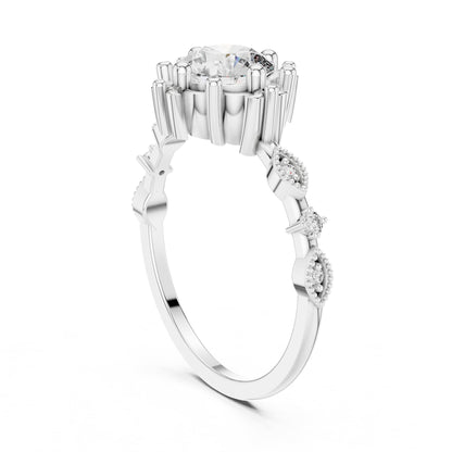 Round Halo Lab Grown Diamond Engagement Ring