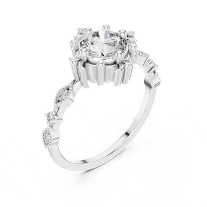 Round Halo Lab Grown Diamond Engagement Ring
