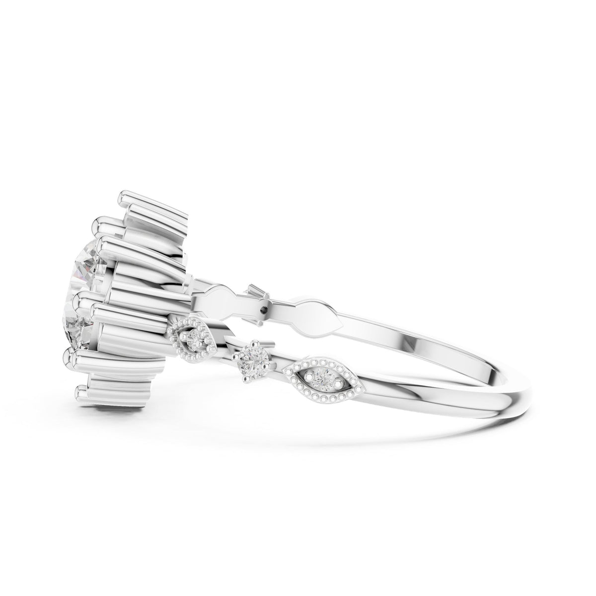 Round Halo Lab Grown Diamond Engagement Ring