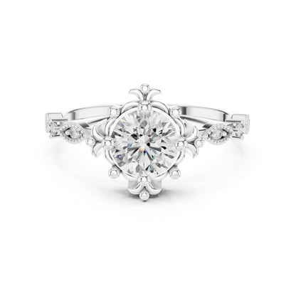 Round Halo Lab Grown Diamond Engagement Ring