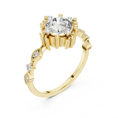 Round Halo Lab Grown Diamond Engagement Ring
