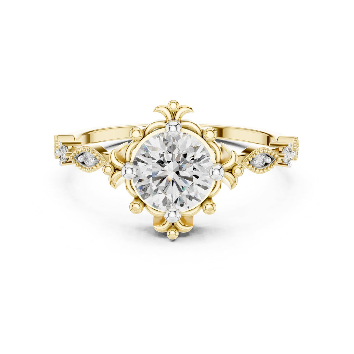 Round Halo Lab Grown Diamond Engagement Ring