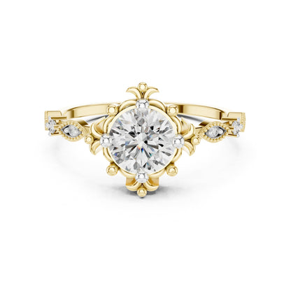 Round Halo Lab Grown Diamond Engagement Ring