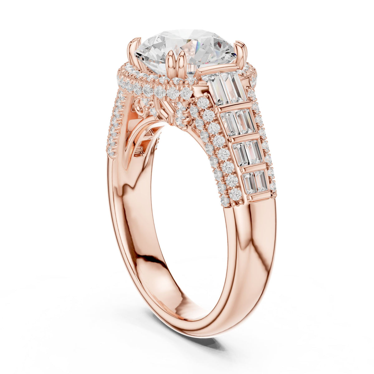 Round Halo Lab Grown Diamond Engagement Ring