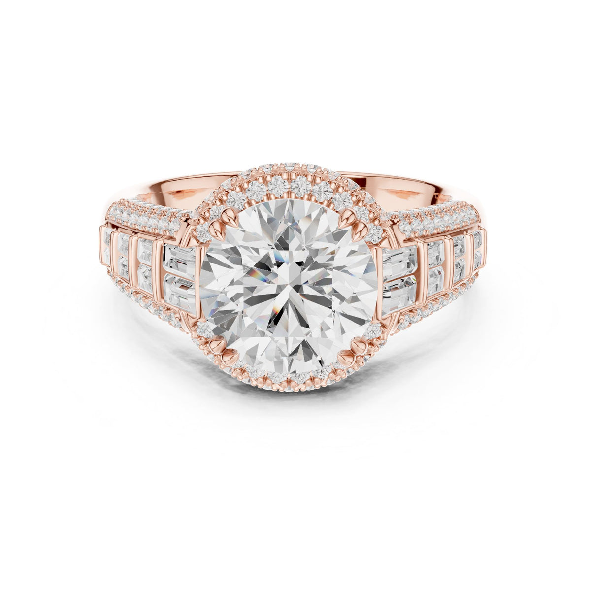 Round Halo Lab Grown Diamond Engagement Ring