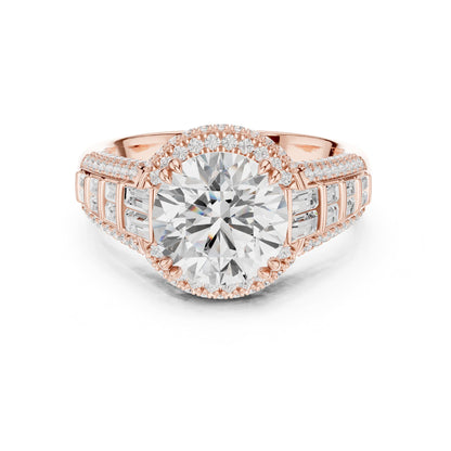 Round Halo Lab Grown Diamond Engagement Ring