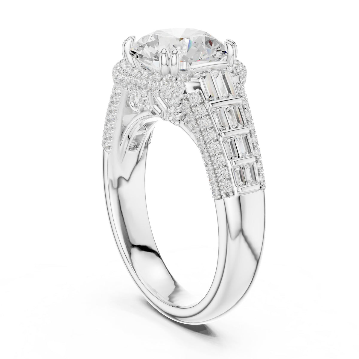 Round Halo Lab Grown Diamond Engagement Ring