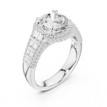 Round Halo Lab Grown Diamond Engagement Ring