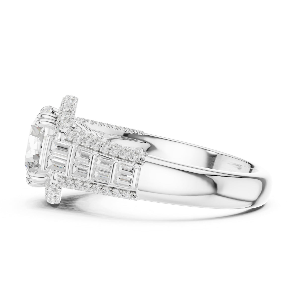 Round Halo Lab Grown Diamond Engagement Ring