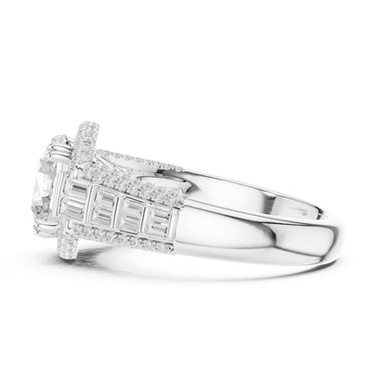 Round Halo Lab Grown Diamond Engagement Ring