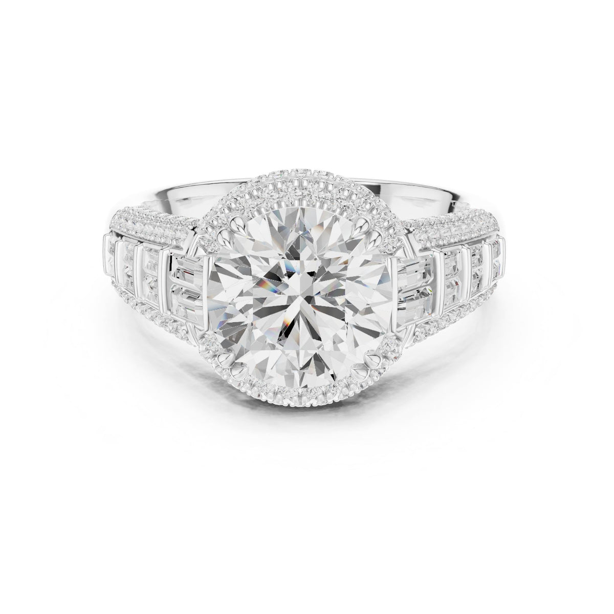 Round Halo Lab Grown Diamond Engagement Ring