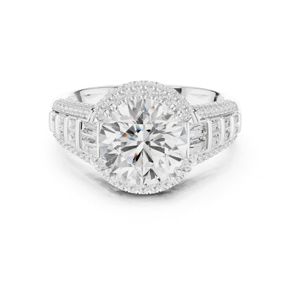 Round Halo Lab Grown Diamond Engagement Ring