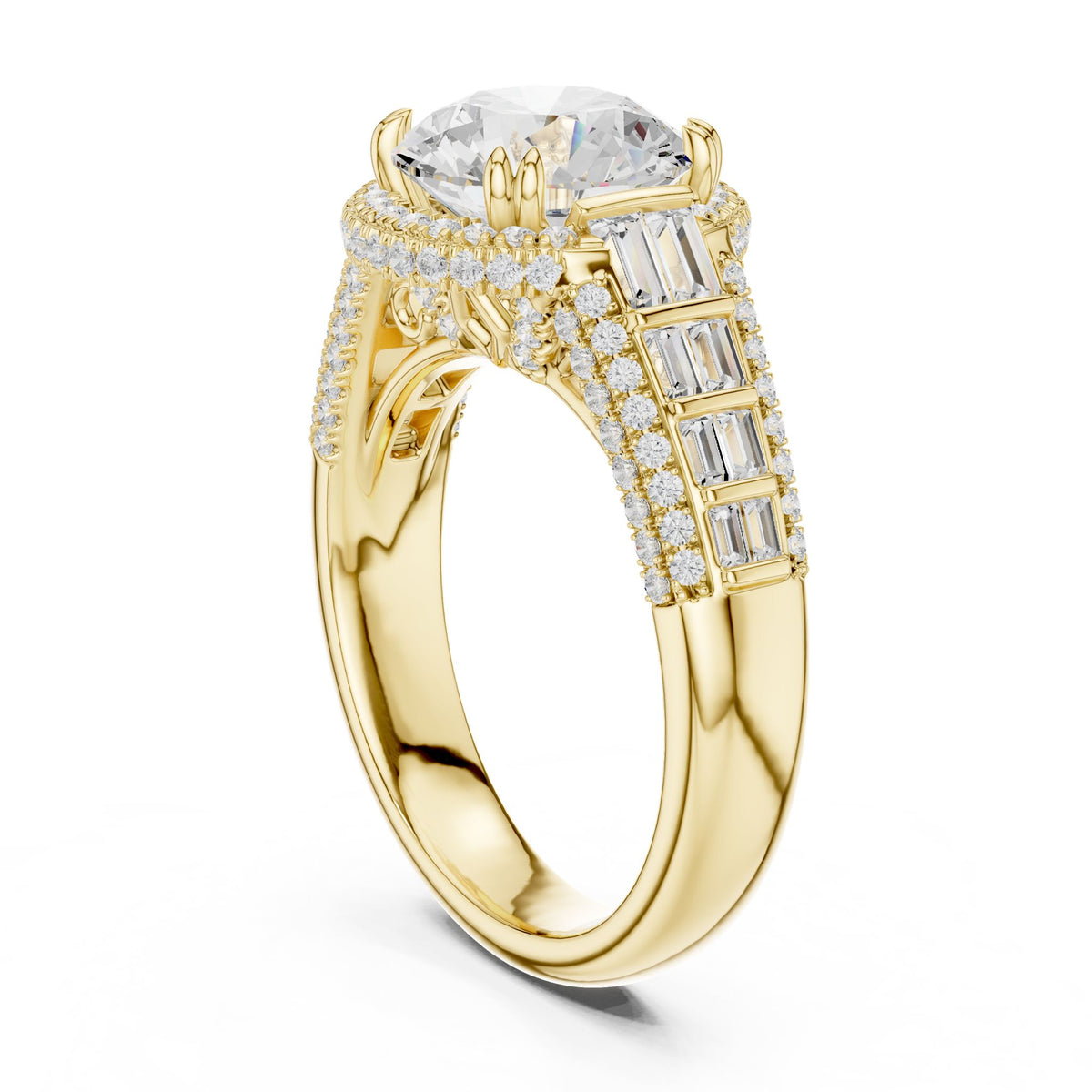 Round Halo Lab Grown Diamond Engagement Ring
