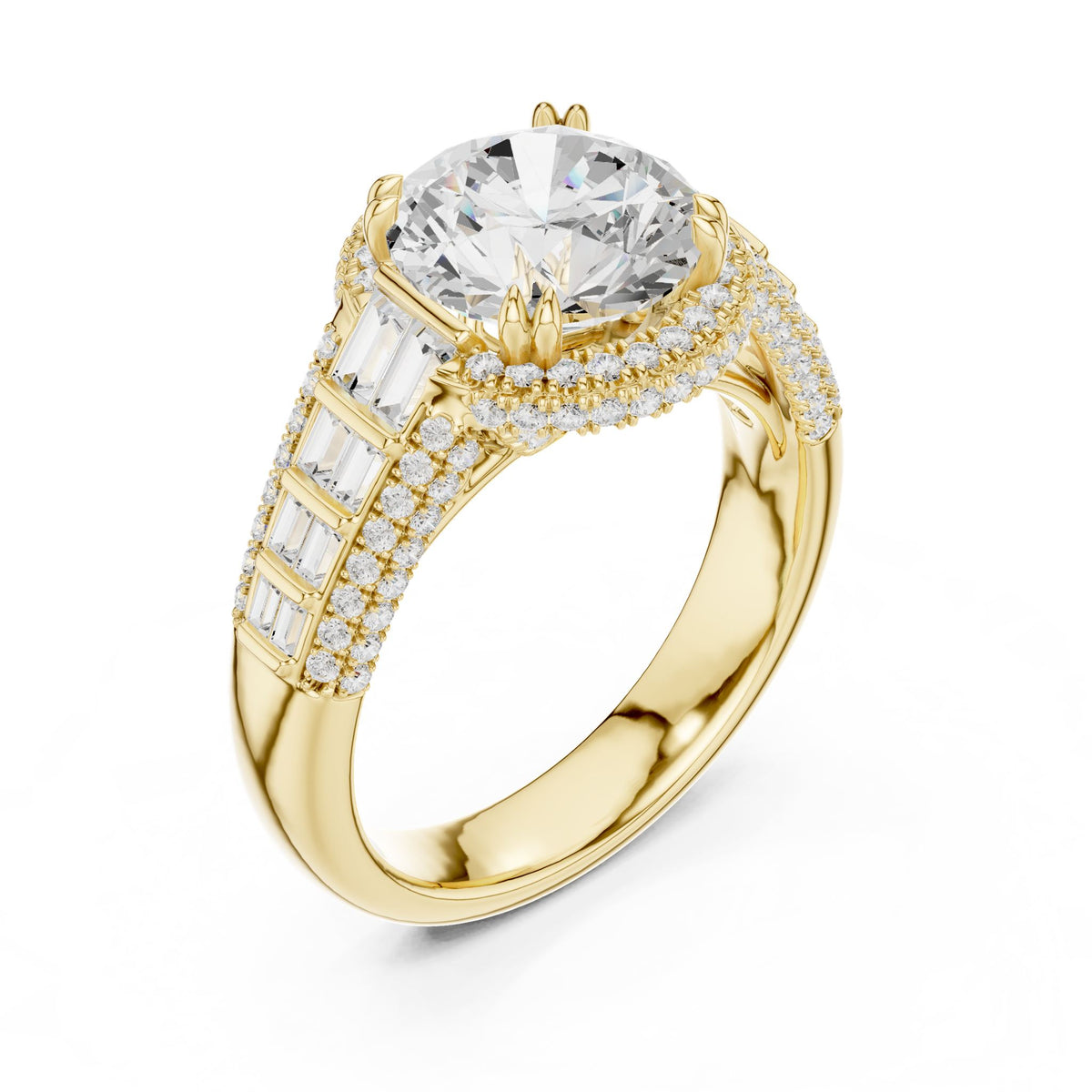 Round Halo Lab Grown Diamond Engagement Ring