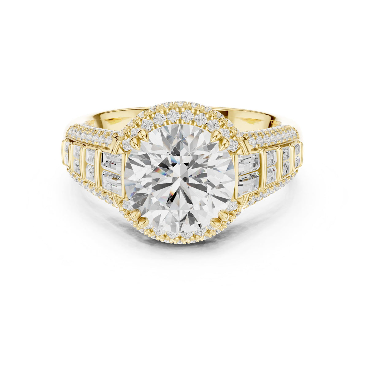 Round Halo Lab Grown Diamond Engagement Ring
