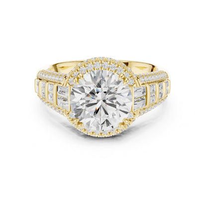 Round Halo Lab Grown Diamond Engagement Ring