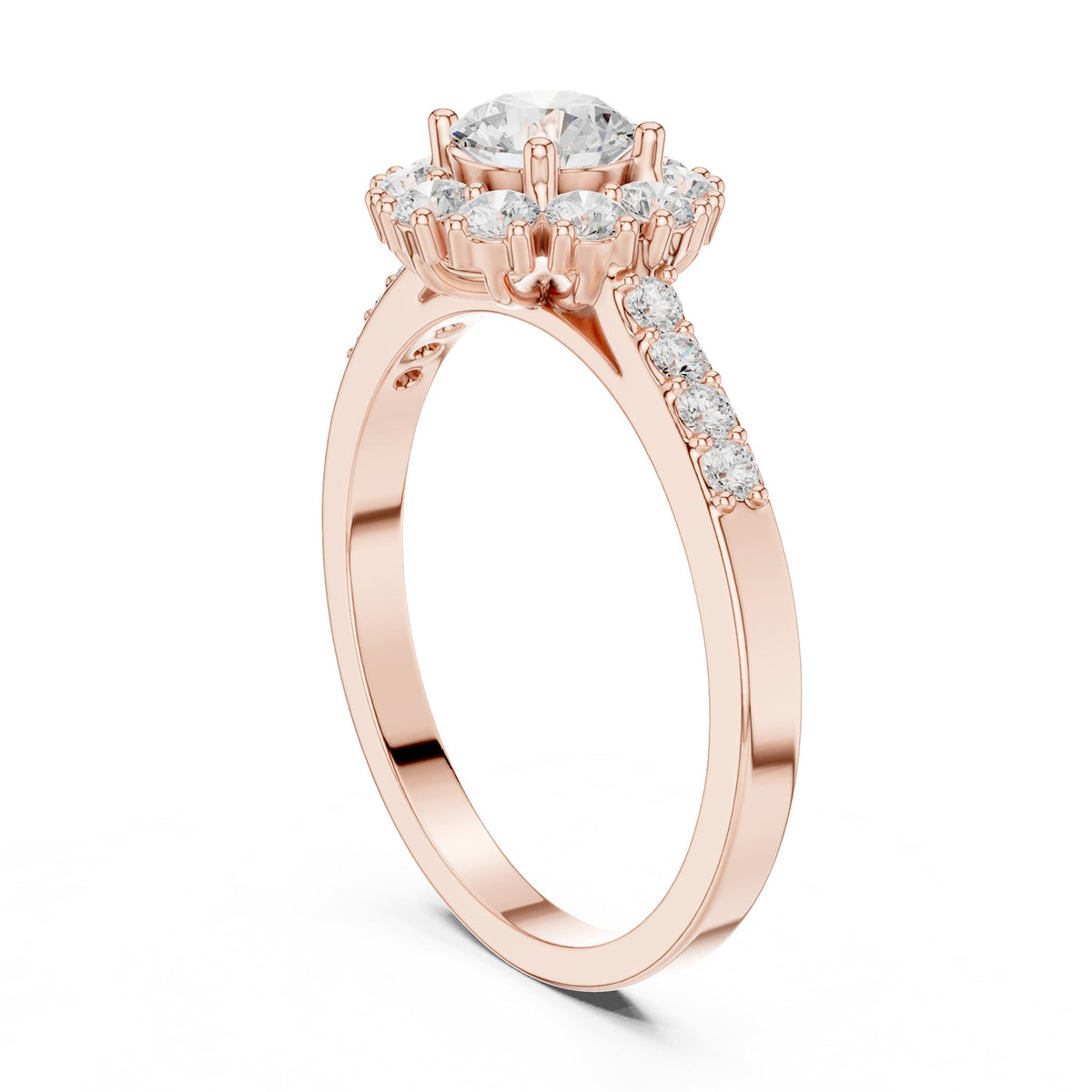 Round Halo Lab Grown Diamond Engagement Ring