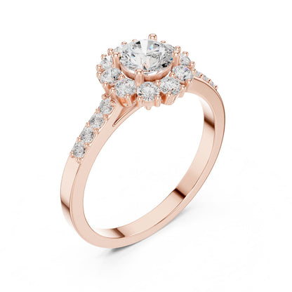 Round Halo Lab Grown Diamond Engagement Ring