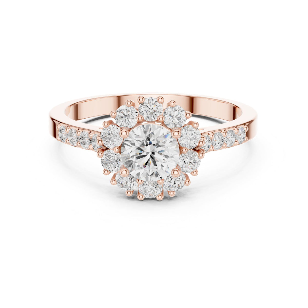 Round Halo Lab Grown Diamond Engagement Ring