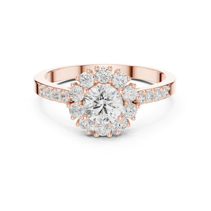 Round Halo Lab Grown Diamond Engagement Ring