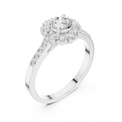 Round Halo Lab Grown Diamond Engagement Ring