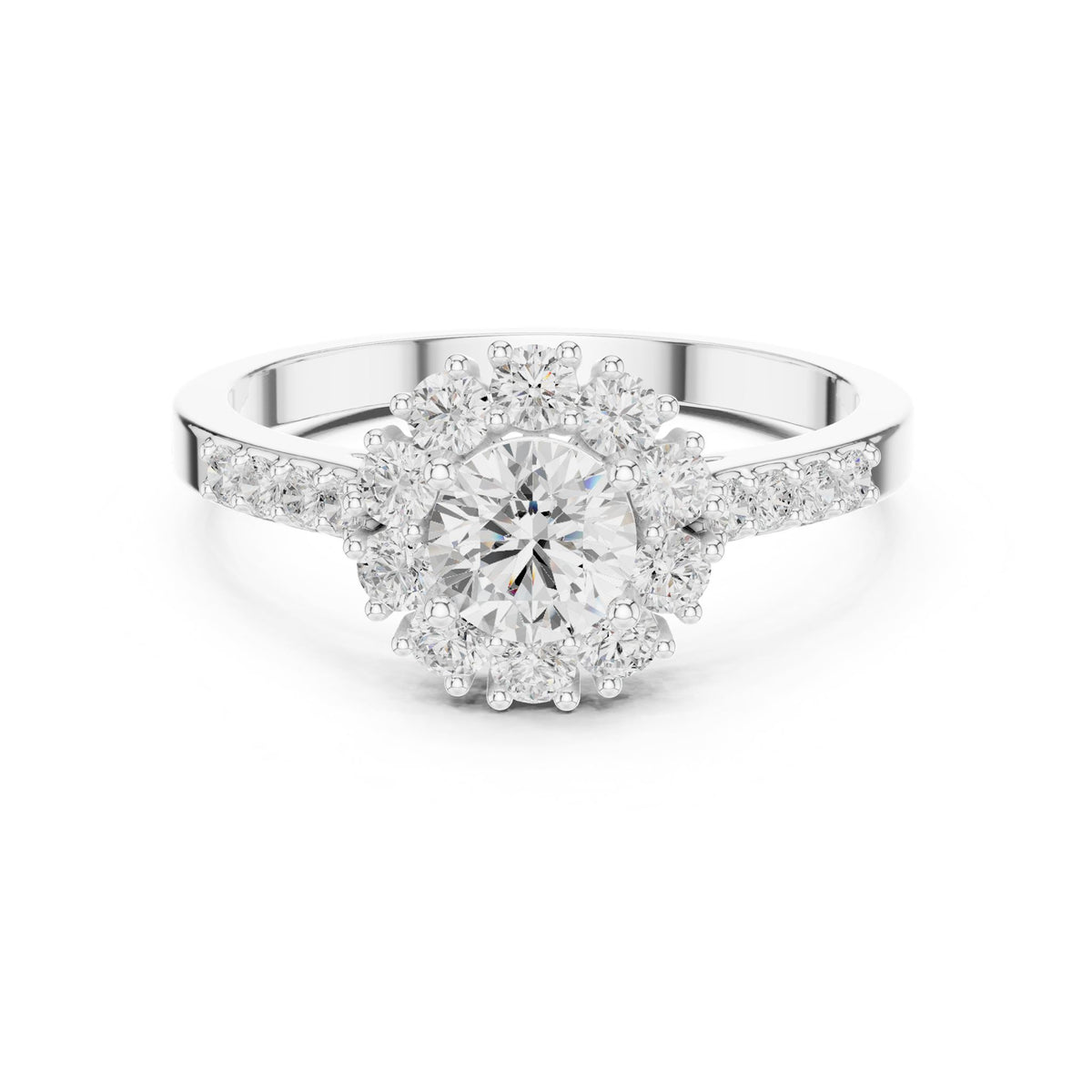 Round Halo Lab Grown Diamond Engagement Ring